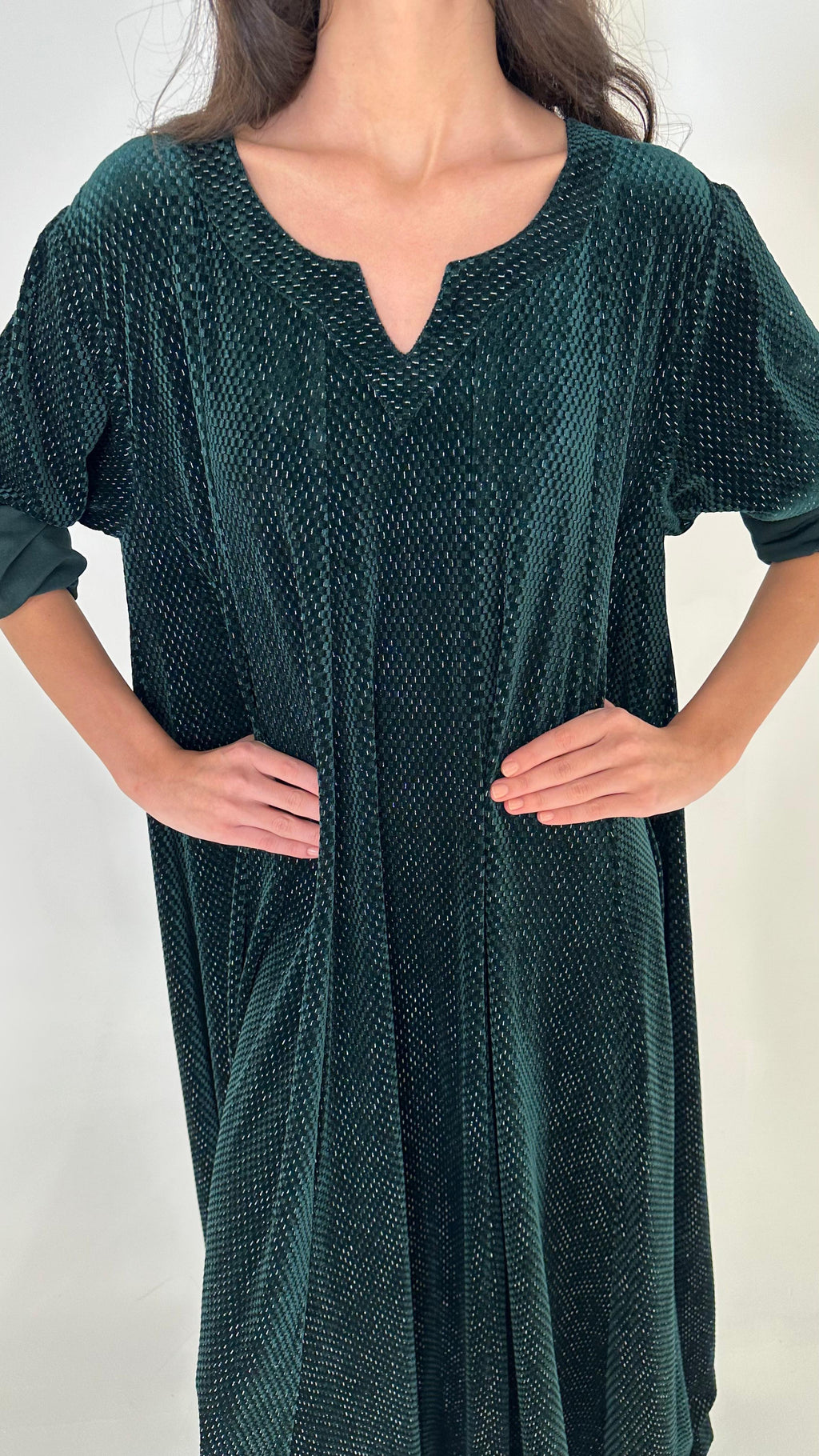 Green velvet kaftan