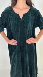 Green velvet kaftan
